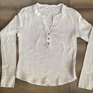 Mystree Lilac Button-Up Top